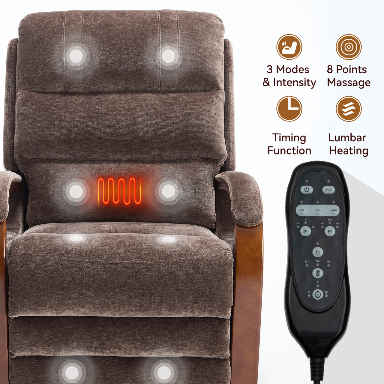 COZYLift 30" Recliner with Heat Massage - 6755