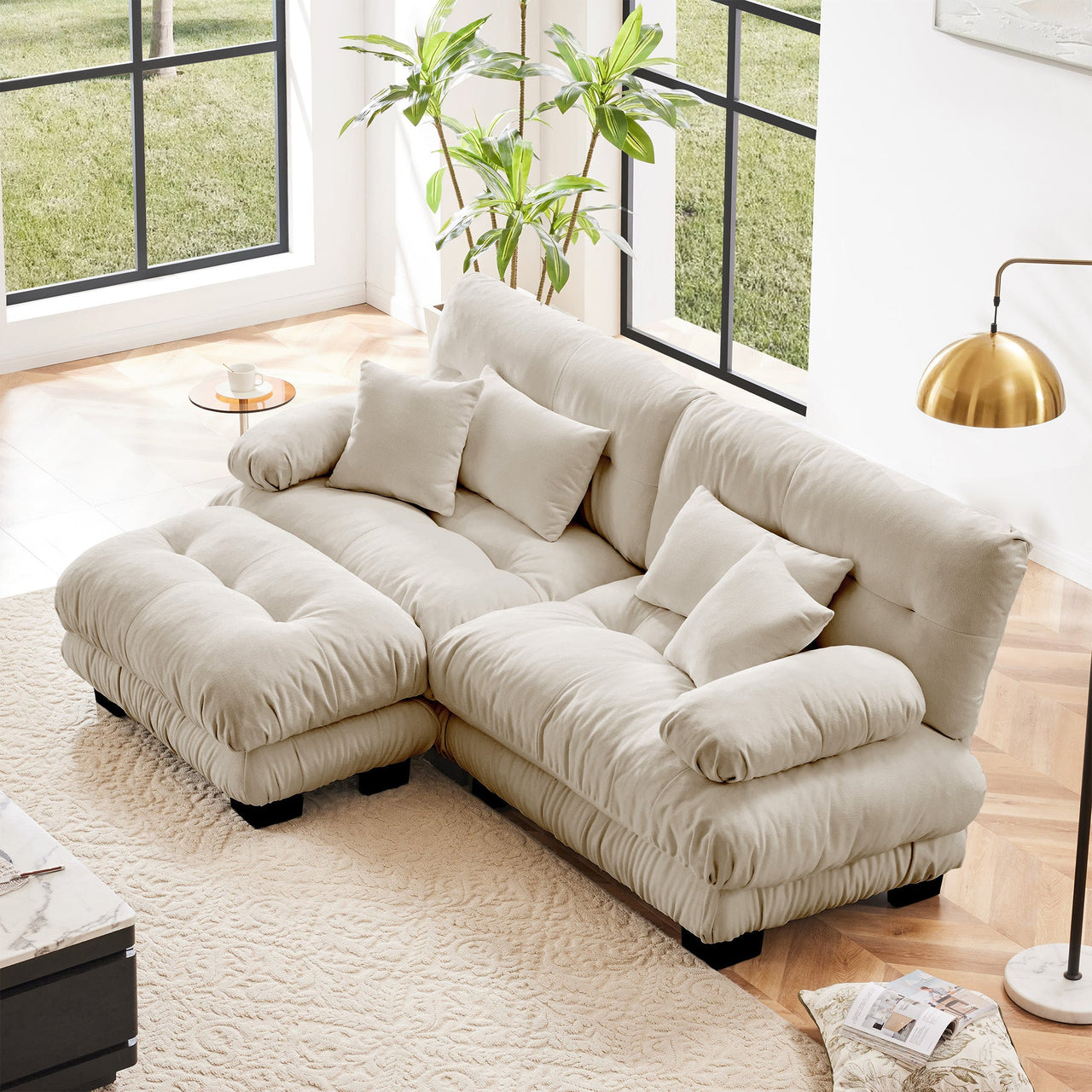 KIT 95" Loveseat With 1 Ottoman