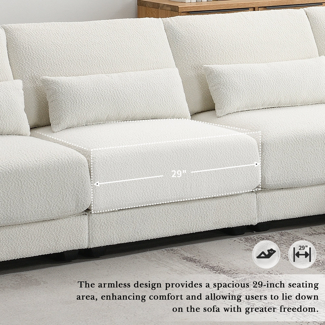 PAVEXA 120" Sectional Sofa