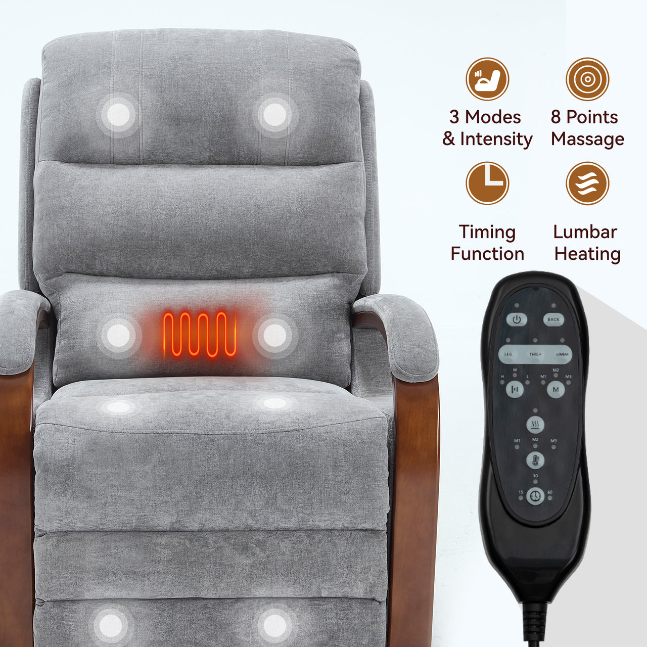 COZYLift 30" Recliner with Heat Massage - 6755