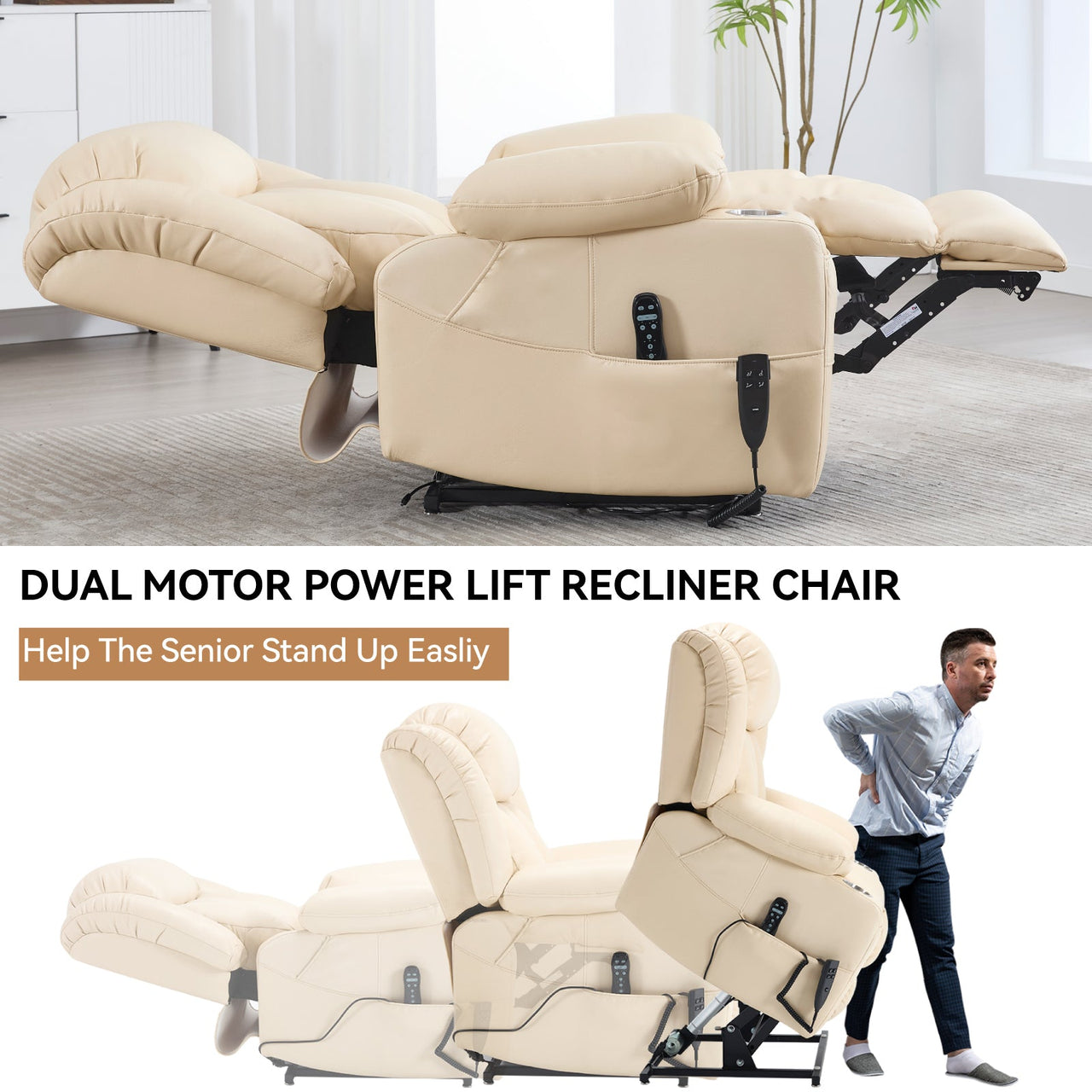 COZYLift 39" Recliner with Heat Massage - 7717