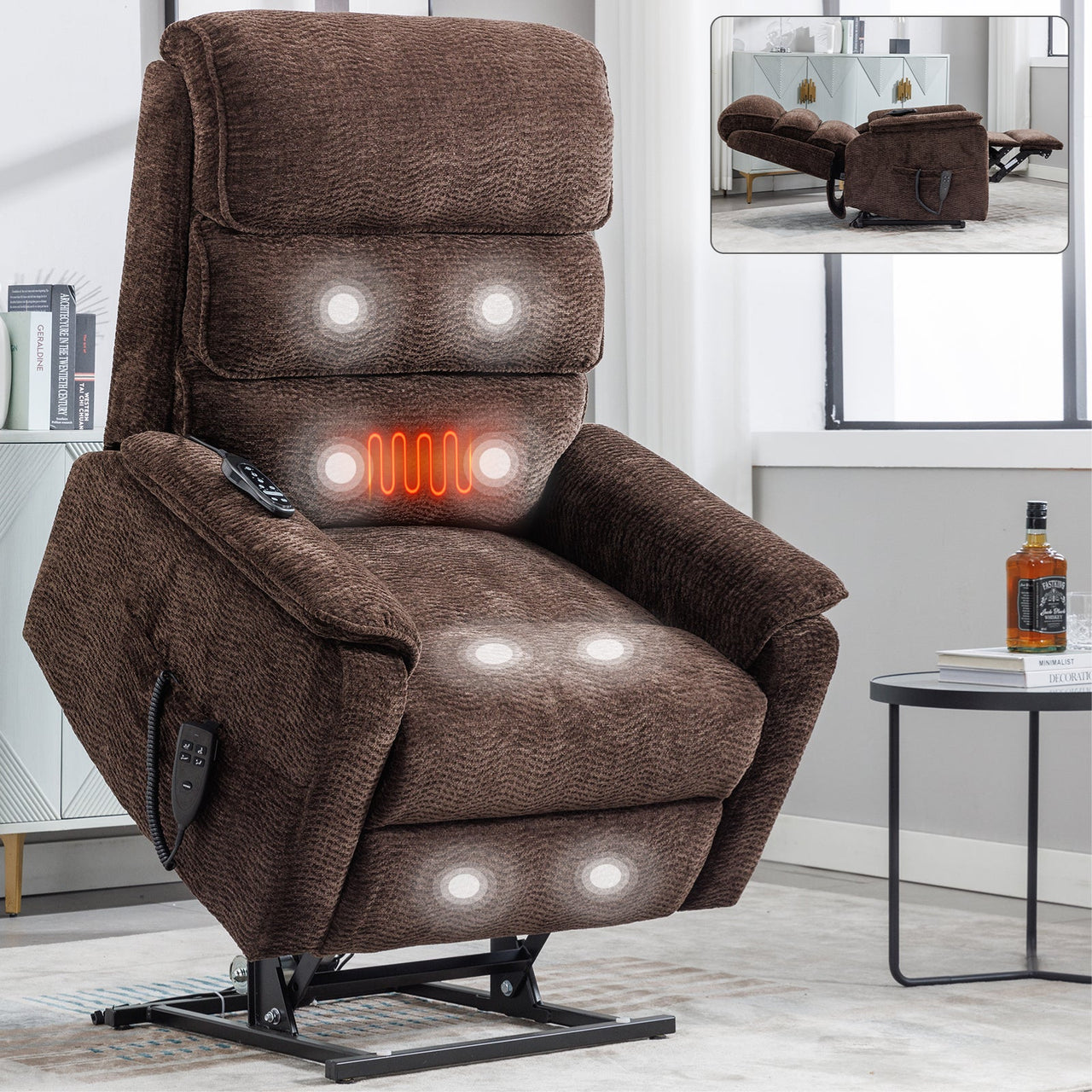 COZYLift 35" Recliner with Heat Massage - 7880