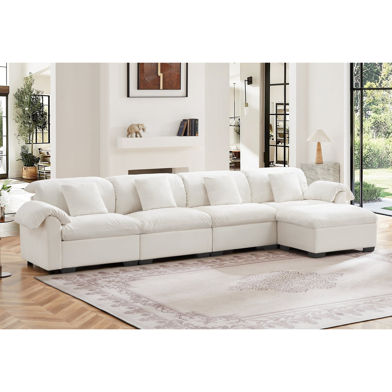 GIANNA 155" Oversize Sofa With 1 Ottoman - Clearance