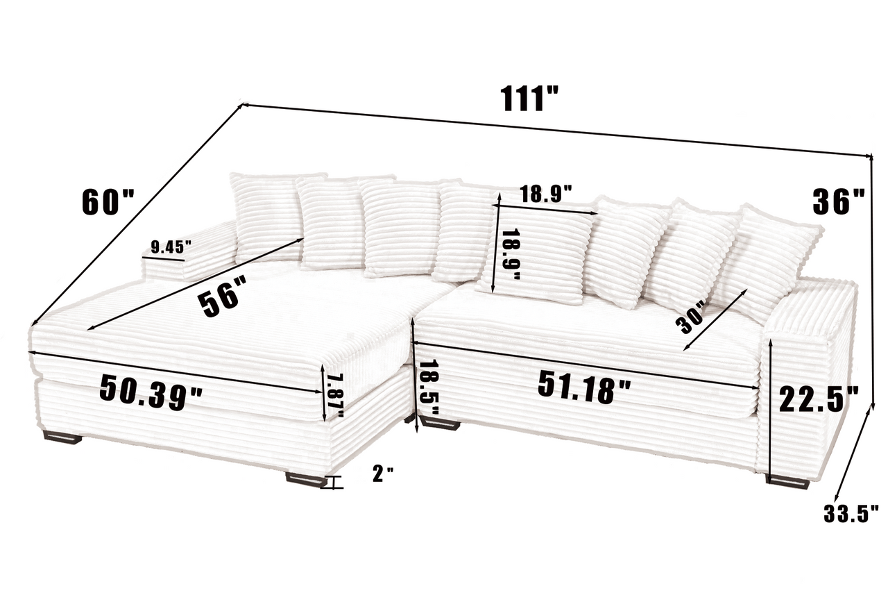 HESTIA 111" Sectional Sofa