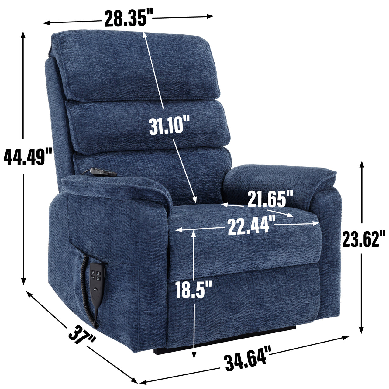 COZYLift 35" Recliner with Heat Massage - 7880