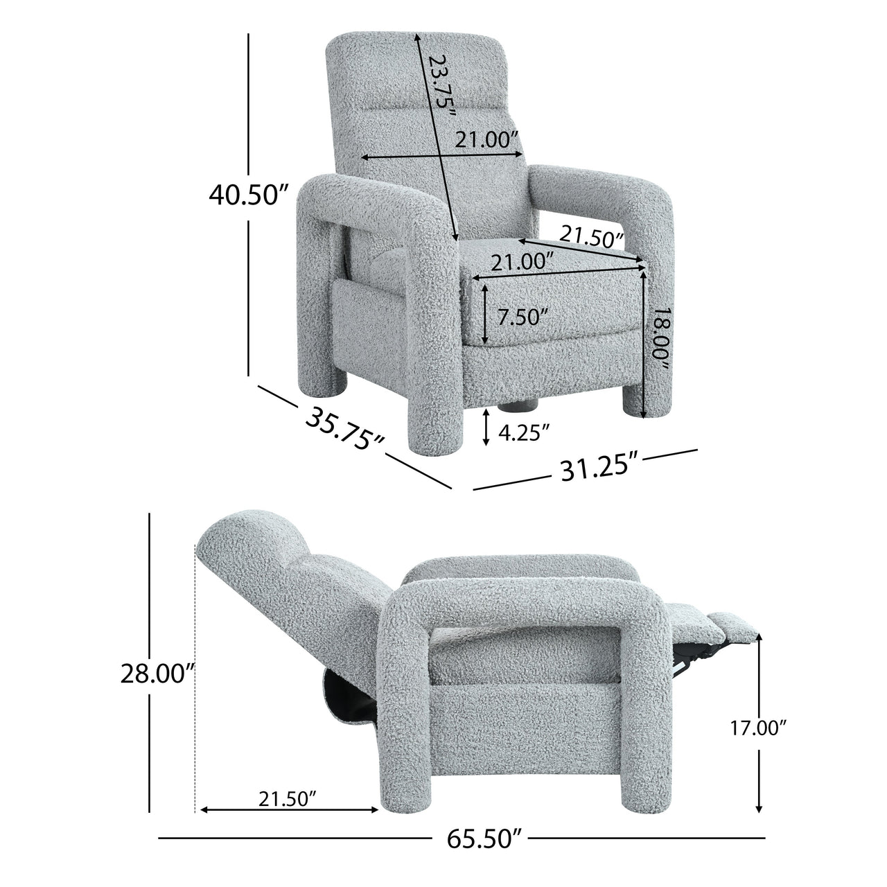 QUENOVA 31" Recliner Chair