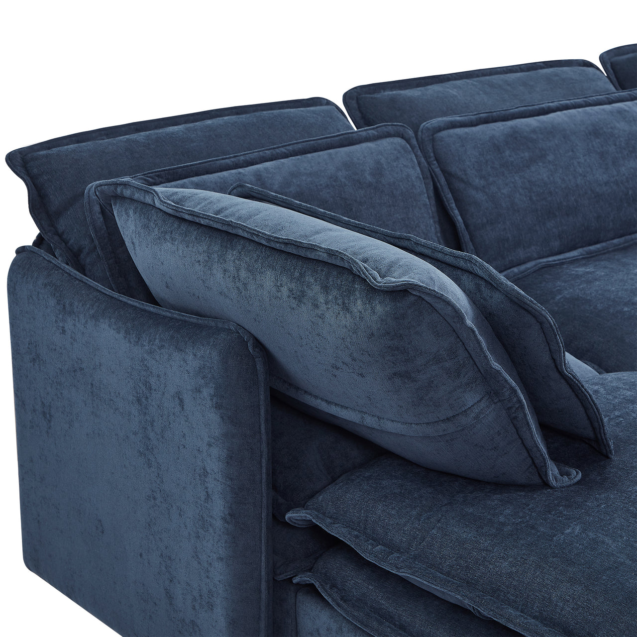 U_Style Double-Layer Cushion Modern Large U-Shaped Modular Sofa, Freely Combinable 6-Seater with Storage Function, Convertible to Sofa Bed, Perfect for Living Rooms, Offices, and Apartments