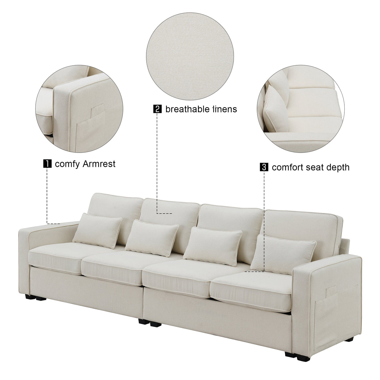 PRYLON 104" Sectional Sofa