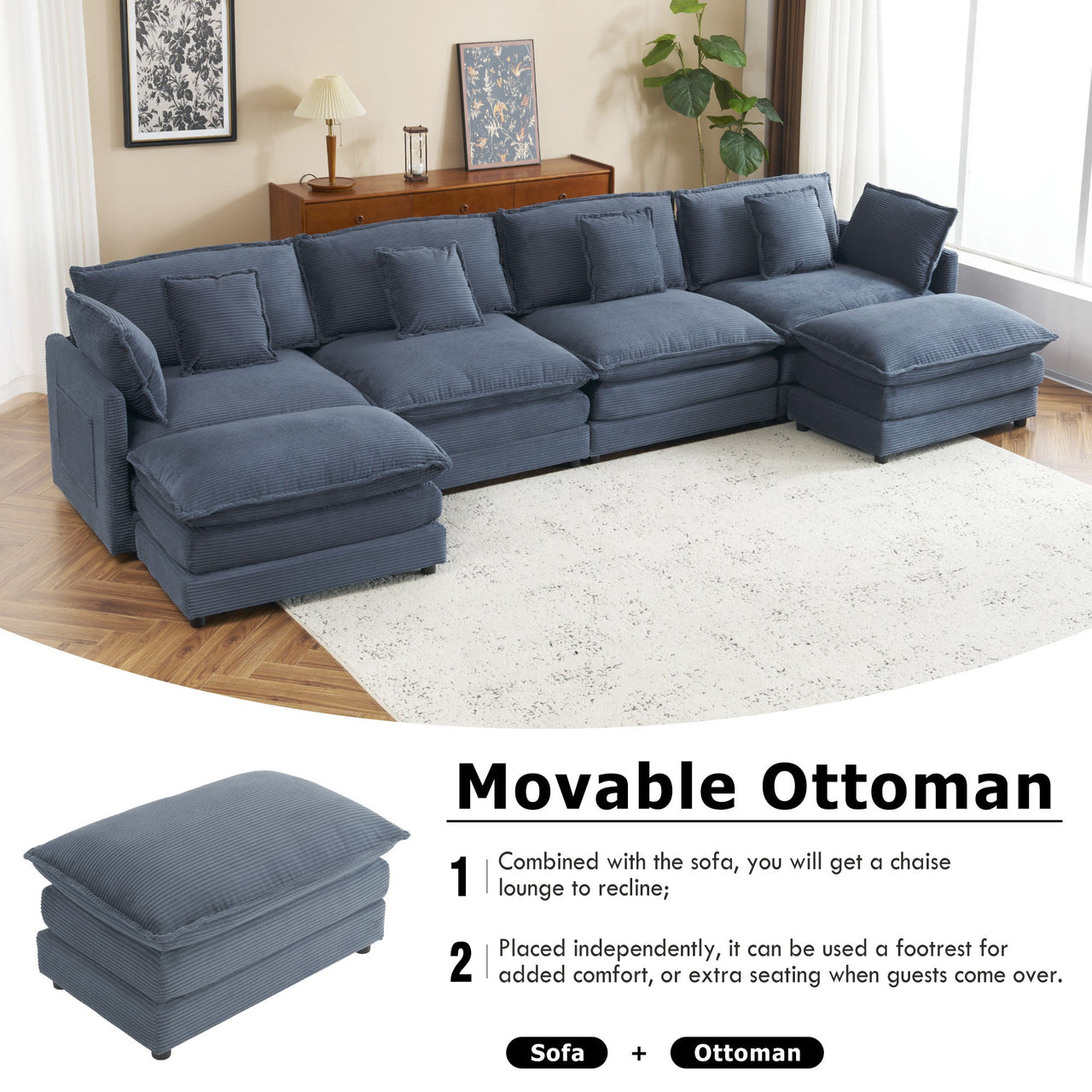 ZENVORIS 150" Sectional Sofa