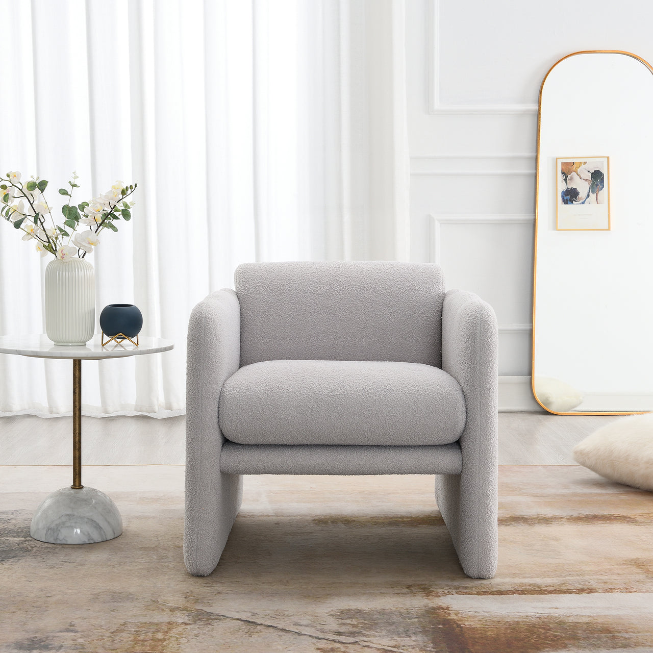 VALEN Chair - Teddy Light Gray