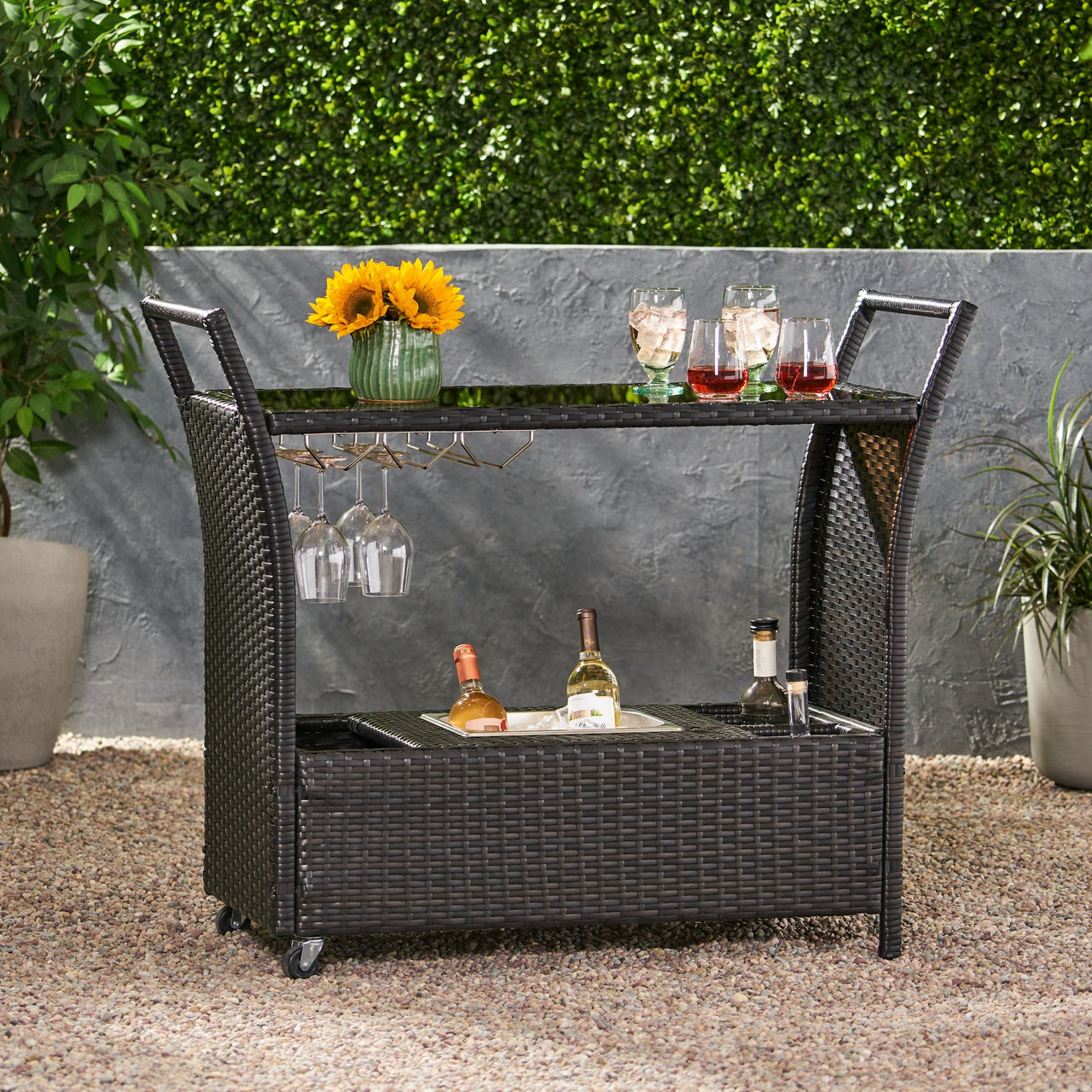 XURLEX 44" Bar Cart