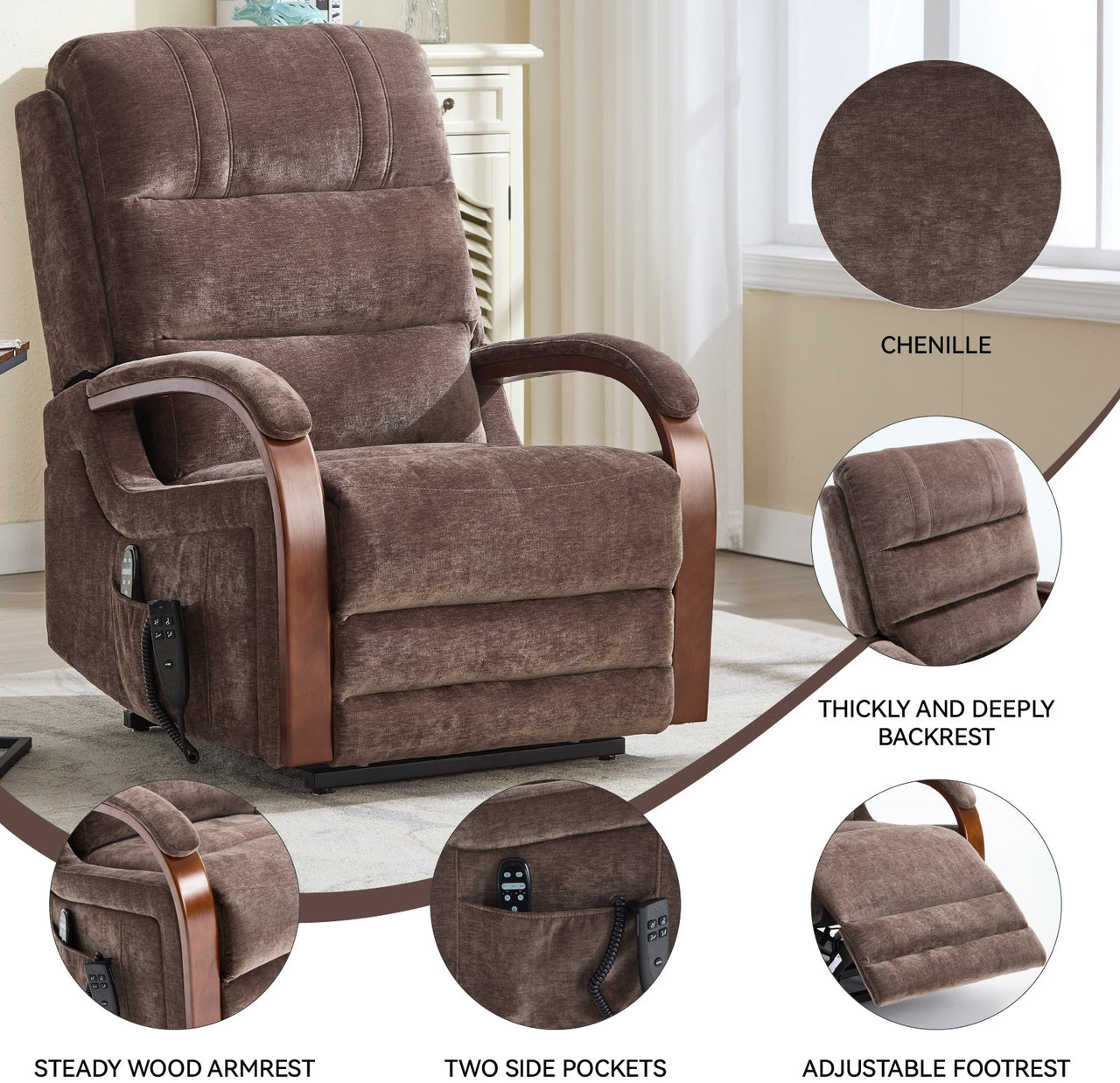 COZYLift 30" Recliner with Heat Massage - 6755