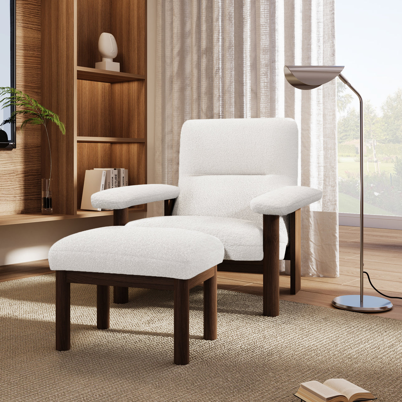 FLYNTER 34" Chair with Ottoman