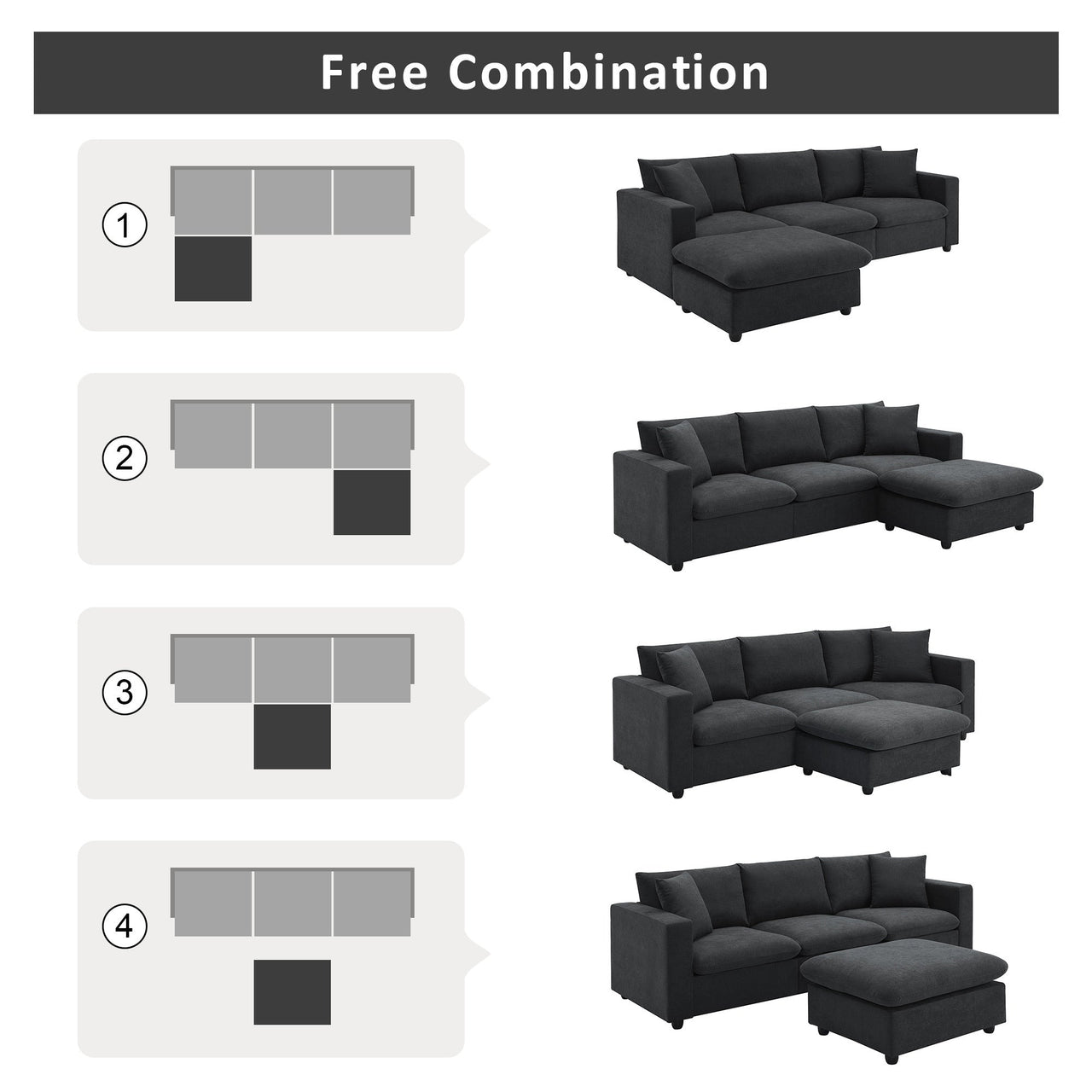 QUARIX 100" Sectional Sofa