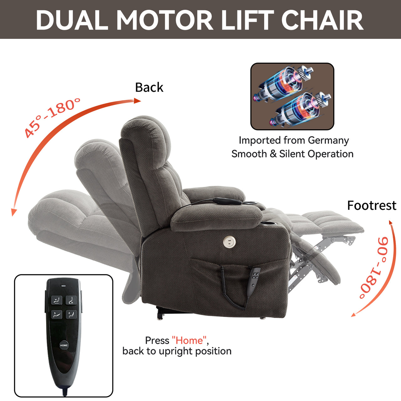 COZYLift 37" Recliner with Heat Massage - 8013