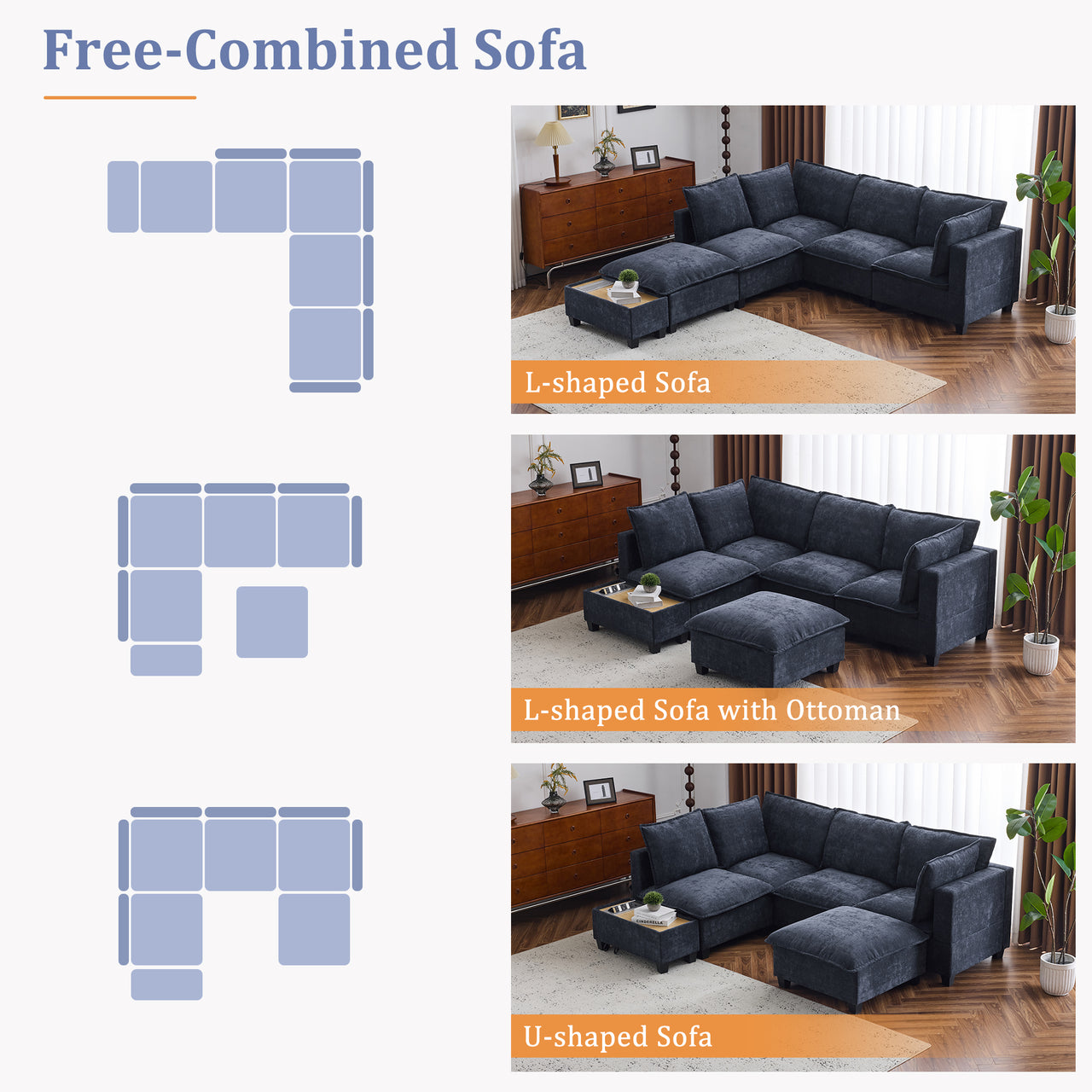 OPHYLEX 90" Sectional Sofa