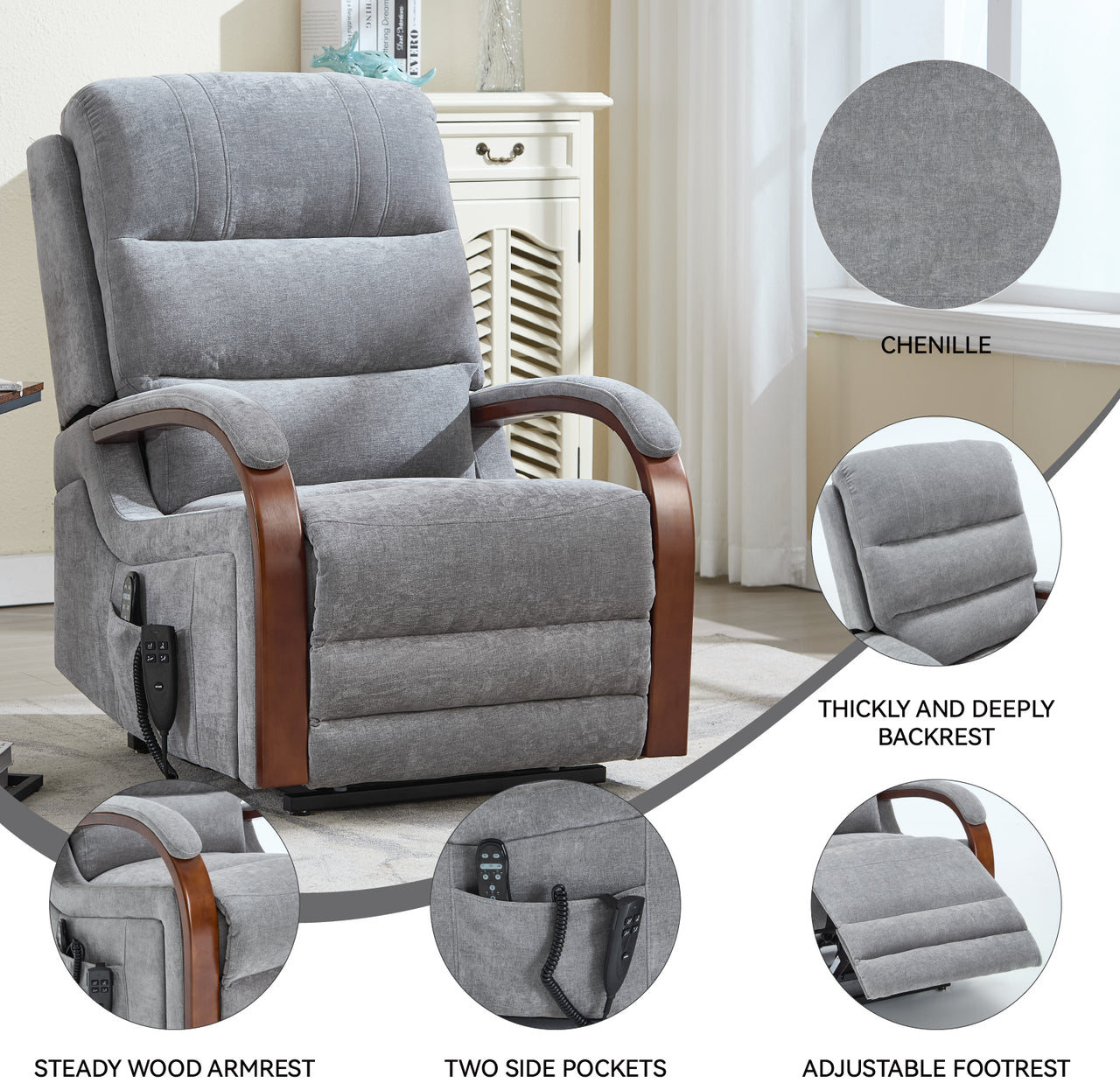 COZYLift 30" Recliner with Heat Massage - 6755