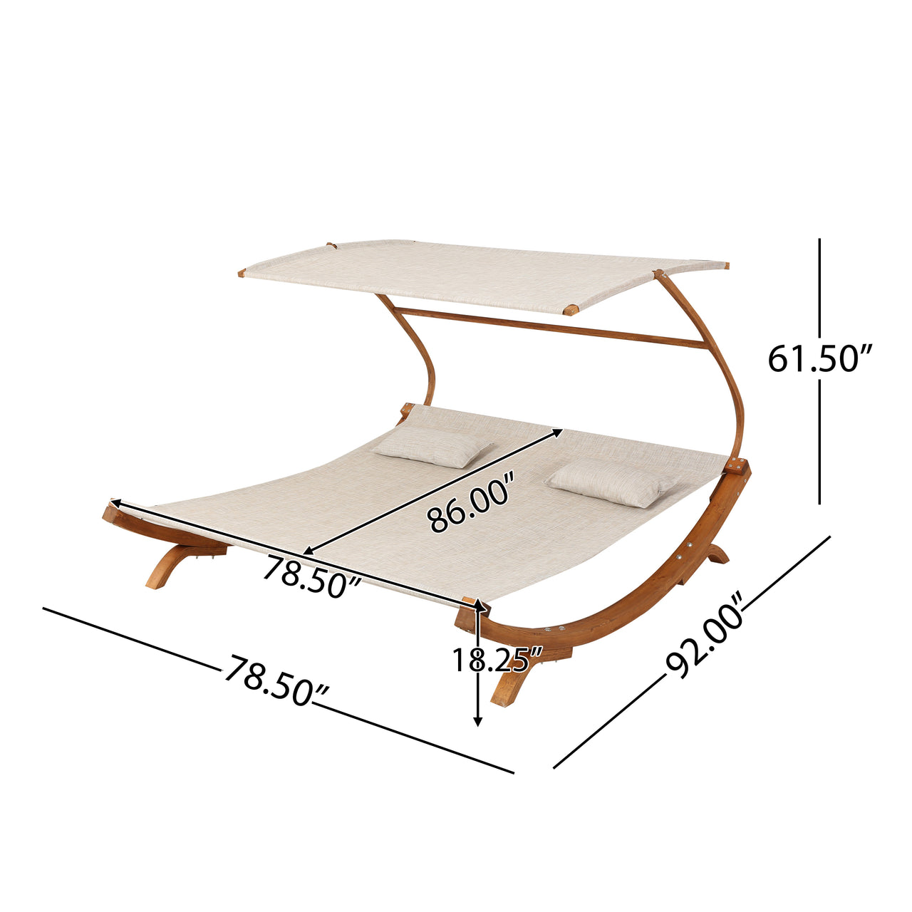 RYNEX 87" Sunbed with Adjustable Canopy