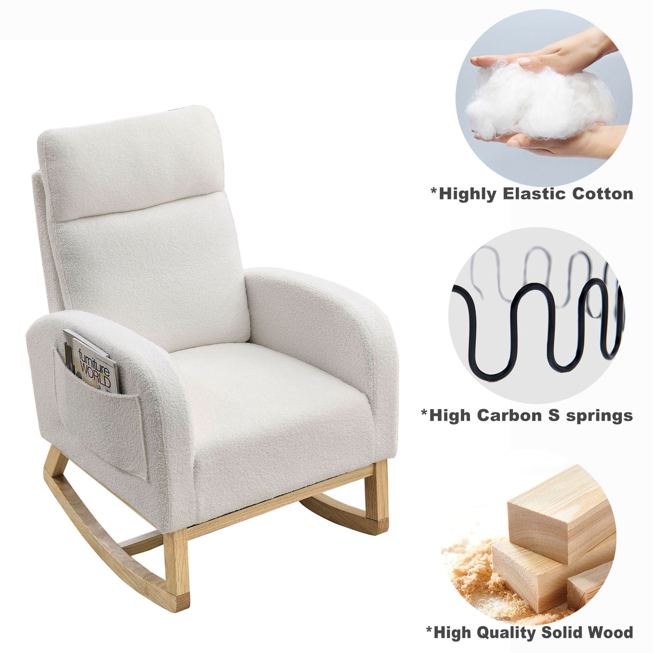 ALPINE 27.6" Modern Rocking Chair