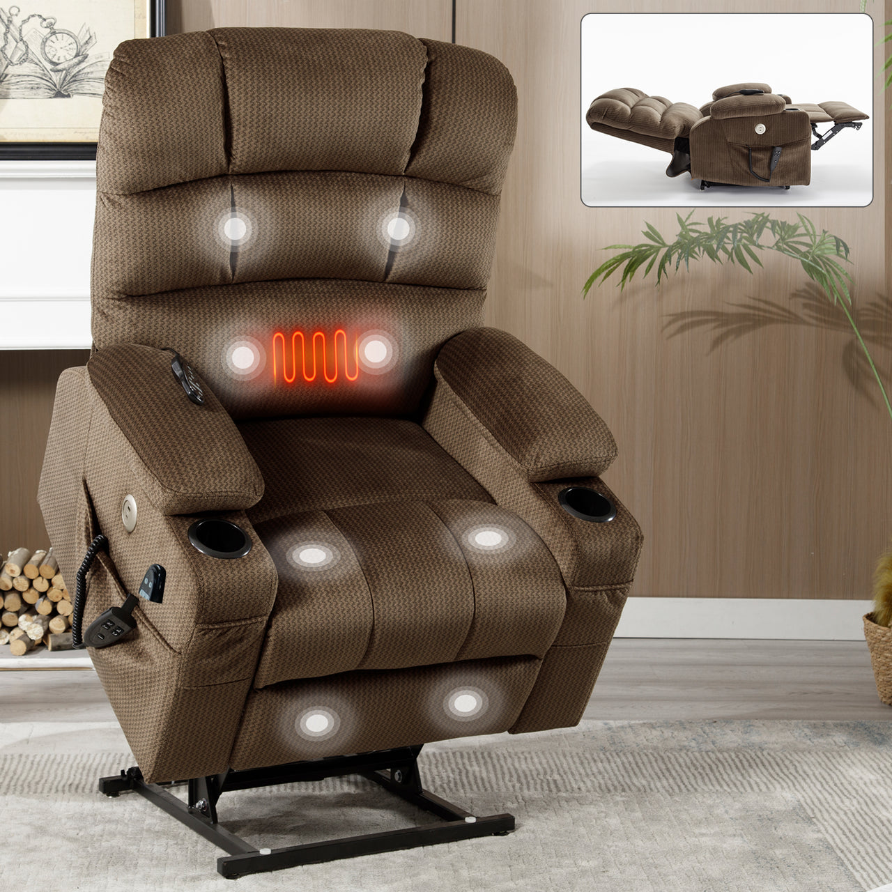 COZYLift 37" Recliner with Heat Massage - 6602 L