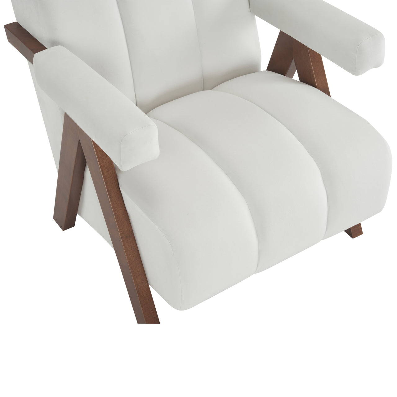 CALYPSO Modern Chair - Ivory Velvet