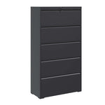5 Drawer Metal Lateral File Cabinet , Black Filing Cabinet with Lock, Lockable File Cabinet for Home Office, Locking Metal File Cabinet for Legal/Letter/A4/F4 Size