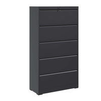 Thumbnail for 5 Drawer Metal Lateral File Cabinet , Black Filing Cabinet with Lock, Lockable File Cabinet for Home Office, Locking Metal File Cabinet for Legal/Letter/A4/F4 Size