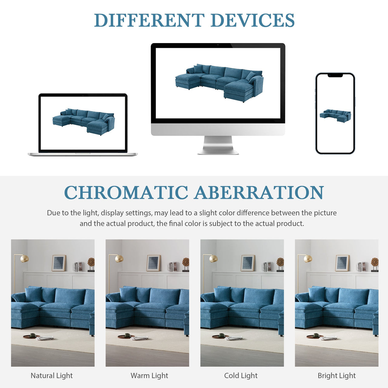 ZENOVAR 136" 6-Seat Sectional Sofa