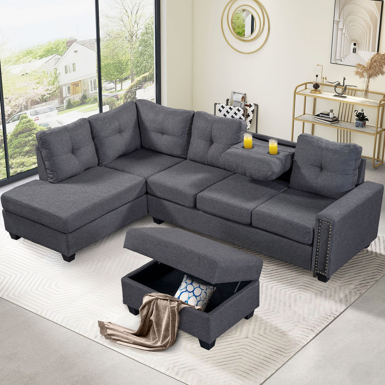 VELVAR 105" Sectional Sofa