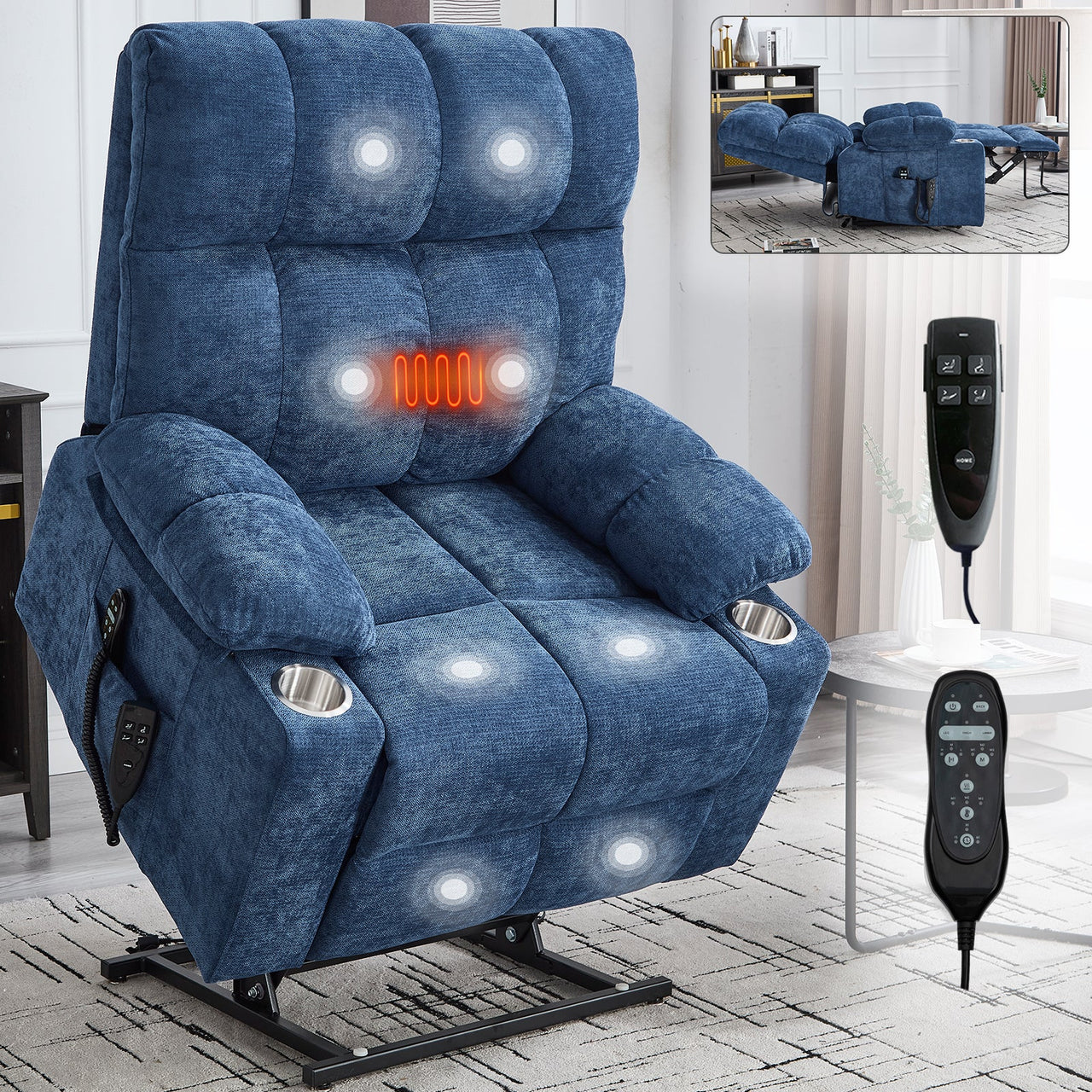 COZYLift 40" Recliner with Heat Massage - 8006