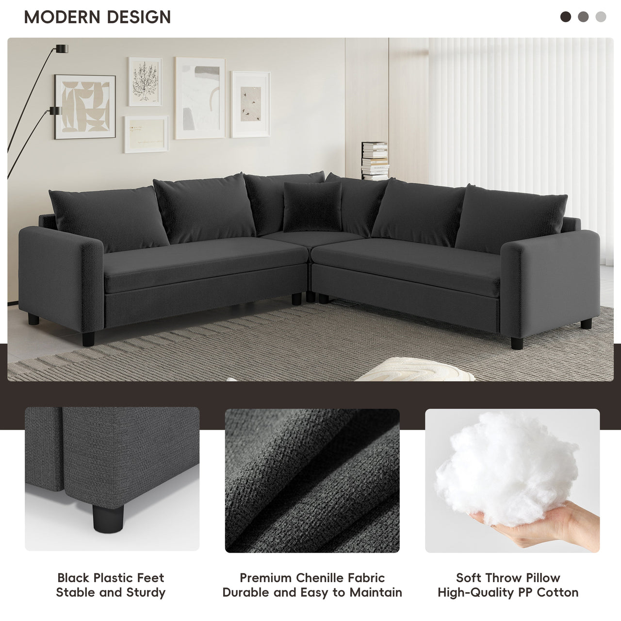 NIVYON 116'' Sectional Sofa