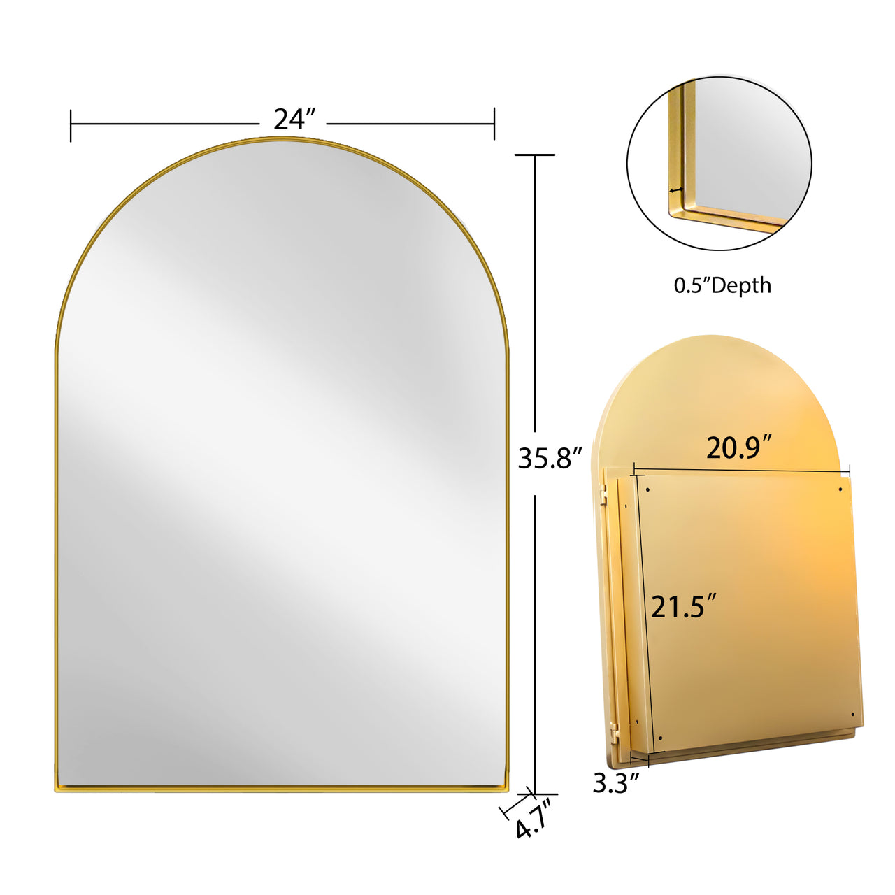 ZYNVEX 36" Wall Mirror