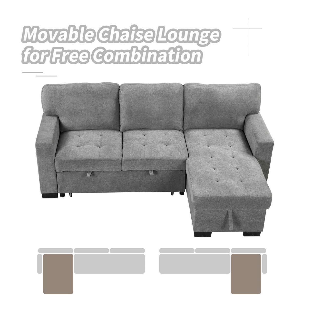 JOVIRAN 85" Sectional Sofa