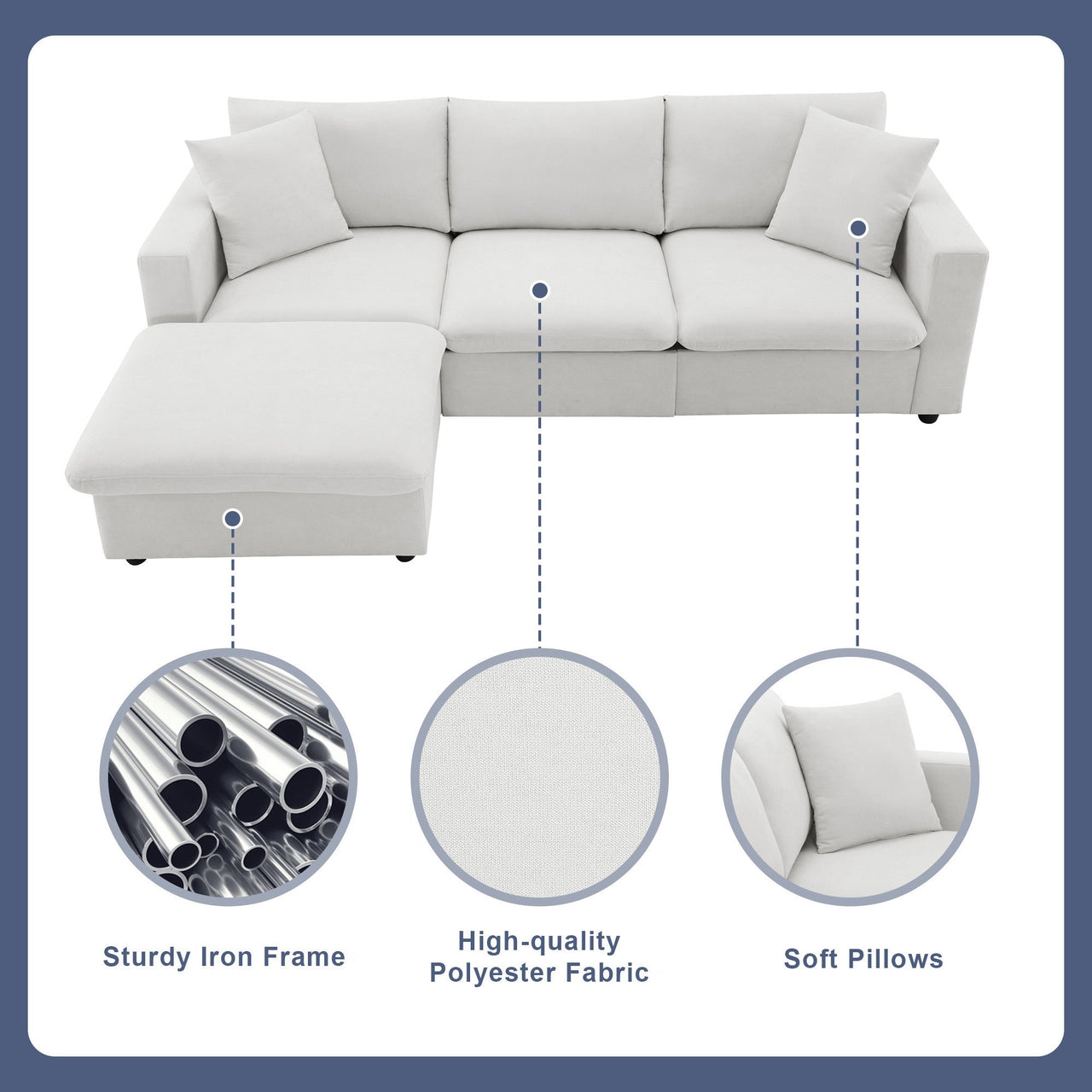 QUARIX 100" Sectional Sofa