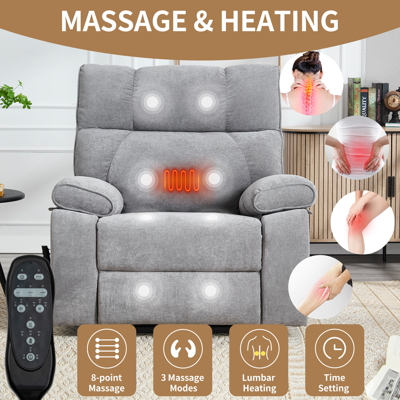 COZYLift 41" Recliner with Heat Massage - 0243