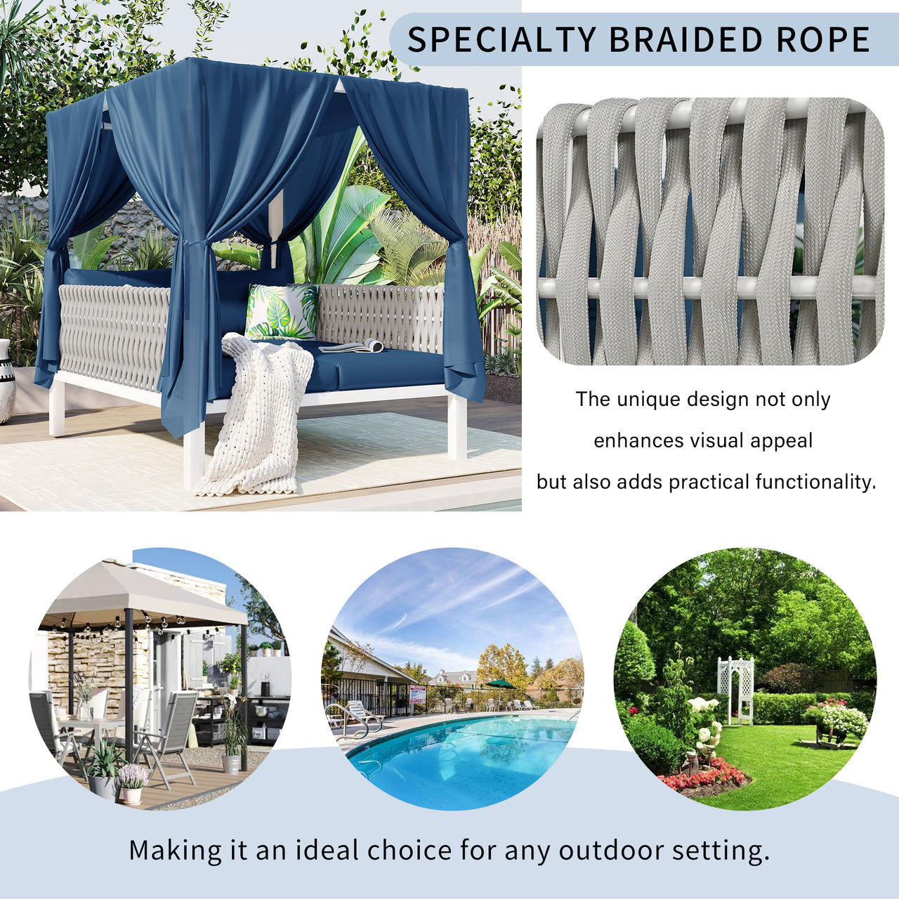 TREXOR 57" Sunbed with Curtains