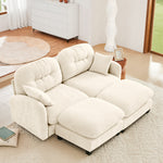 Nuvia Sofa Ama Cloud Sectional Couches,Premium Chenille Fabric Paired With Soft Throw Pillows ,Tufted Cushion Backrest Design  High-Density Foam Ergonomic Design Easy Install Elegant Armrests,Fits Bedrooms,Beige