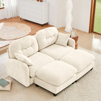 Thumbnail for Nuvia Sofa Ama Cloud Sectional Couches,Premium Chenille Fabric Paired With Soft Throw Pillows ,Tufted Cushion Backrest Design  High-Density Foam Ergonomic Design Easy Install Elegant Armrests,Fits Bedrooms,Beige