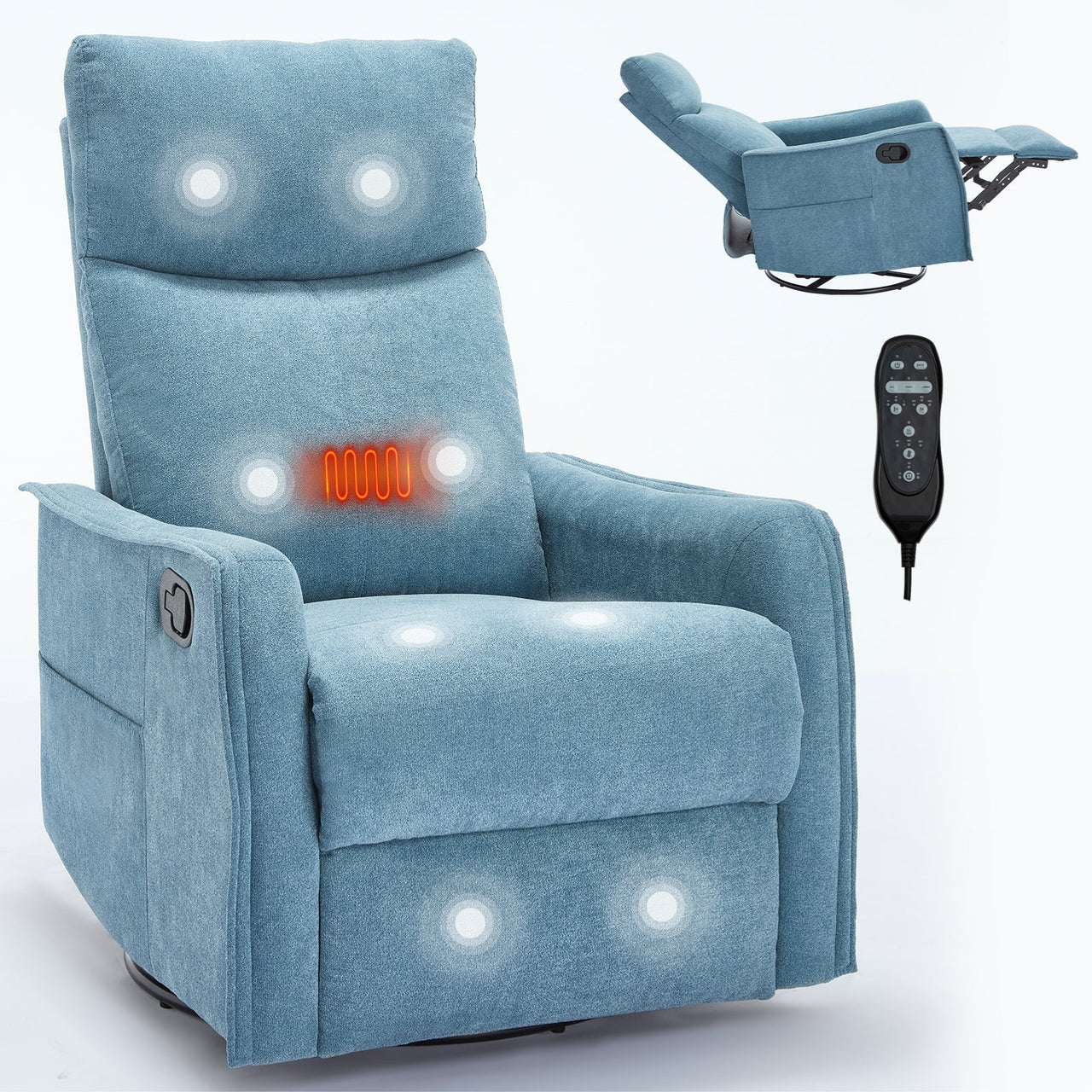 DRENVORIX 27" Recliner with Heat Massage