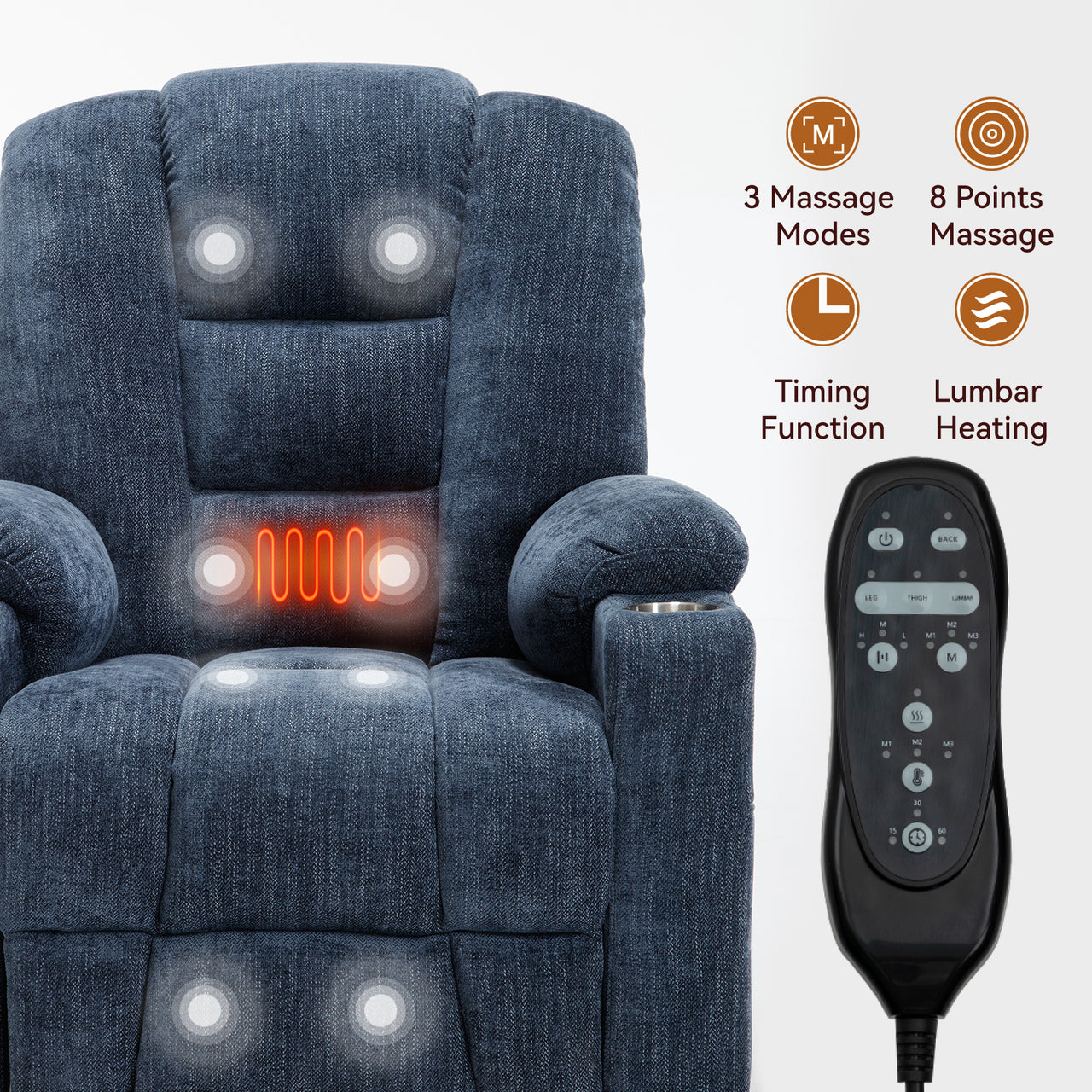 COZYLift 34" Recliner with Heat Massage - 1971