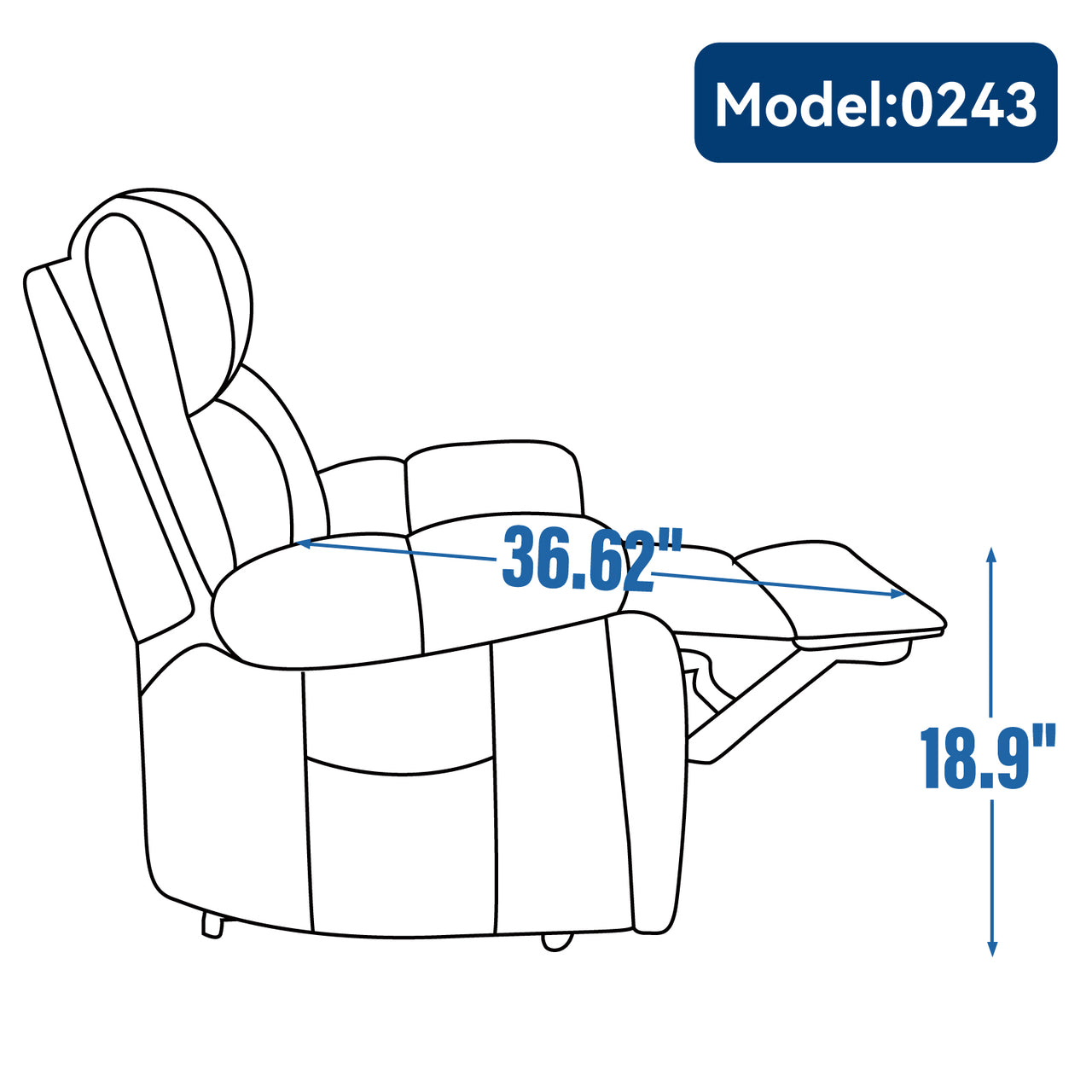 COZYLift 41" Recliner with Heat Massage - 0243