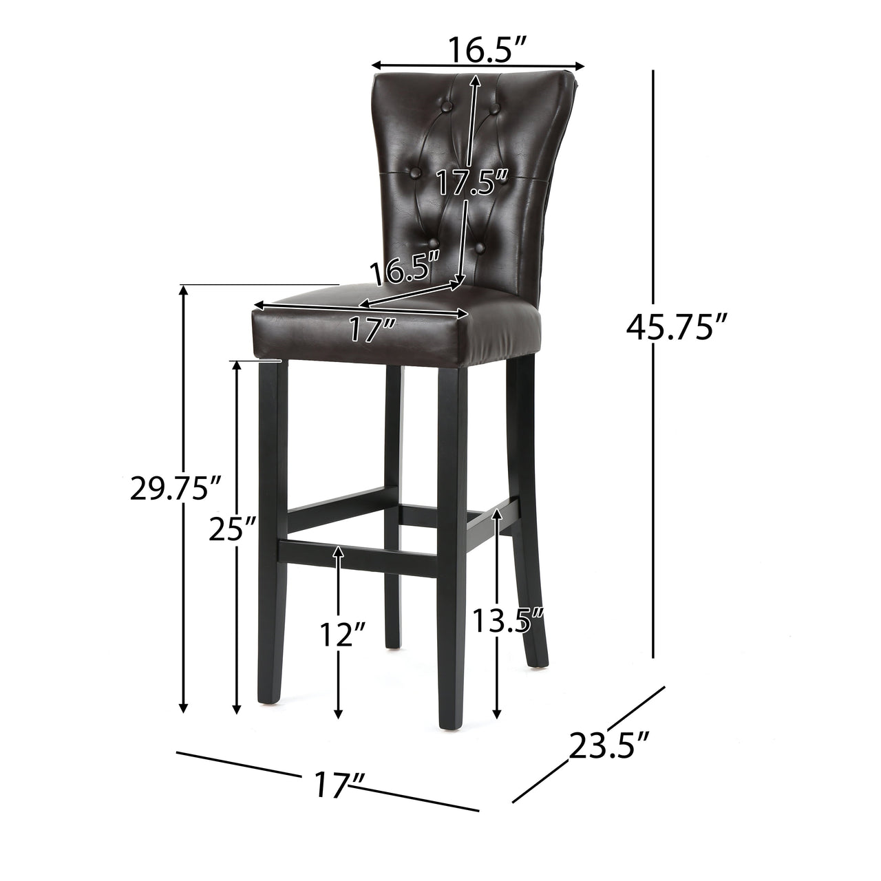ZYLTOR 18" Barstool Set Of 2