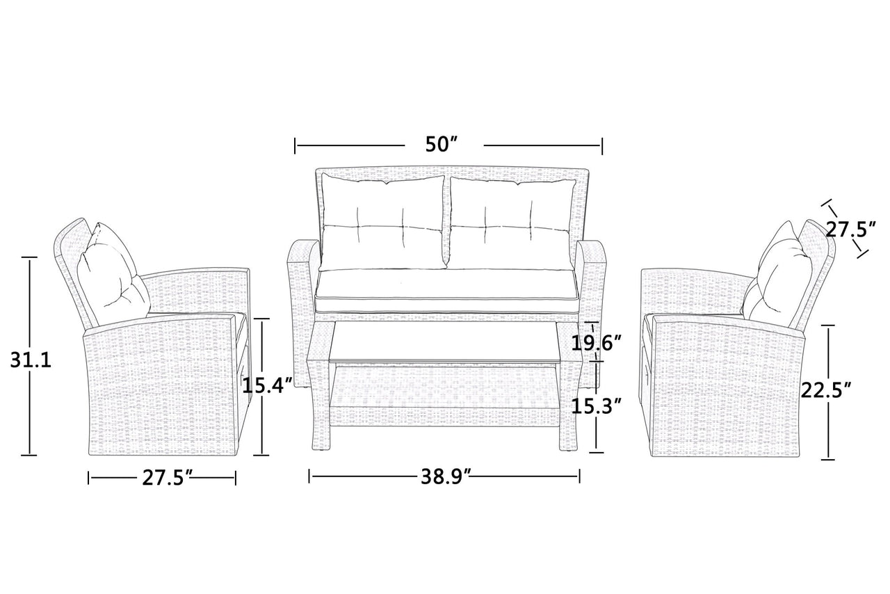 BRYVON 50" Outdoor Sectional Sofa
