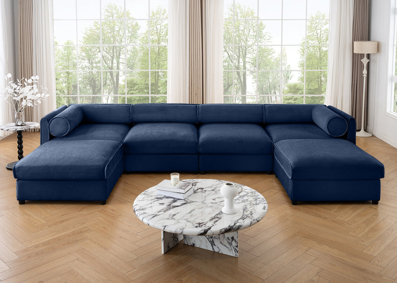 LAUREL 143" Sofa With 2 Ottomans
