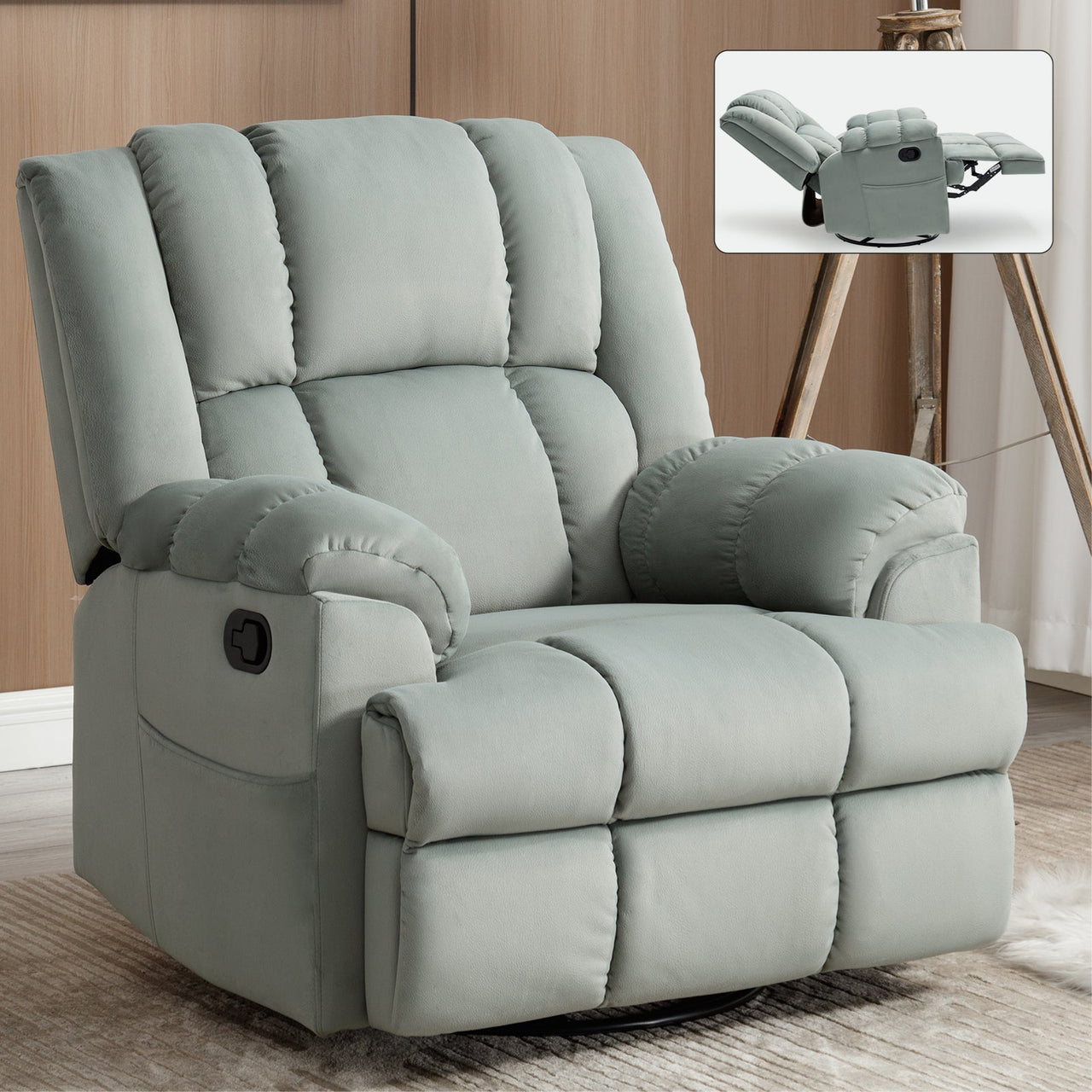 ZENQUORA 38" Swivel Rocking Recliner Chair