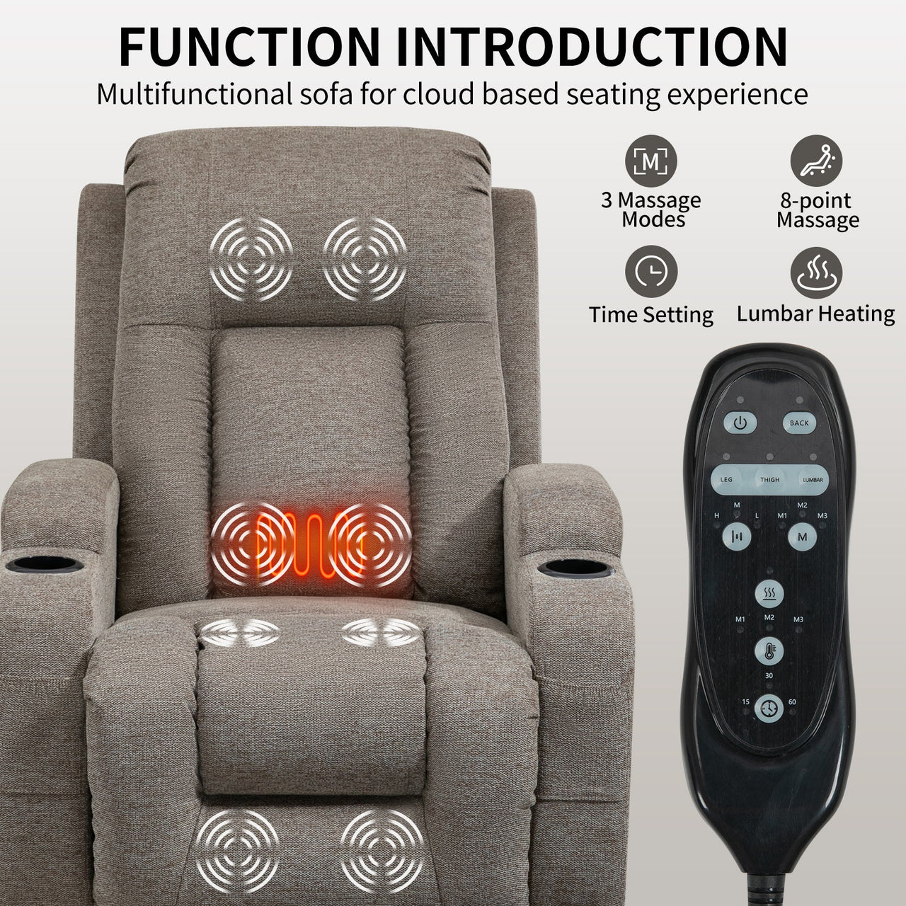 COZYLift 40" Recliner with Heat Massage - 0988