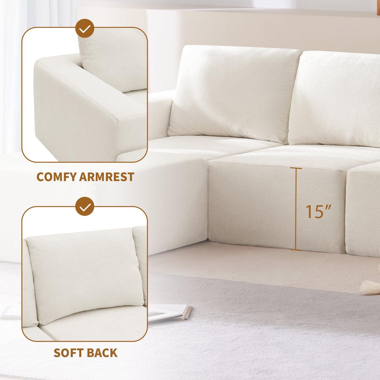 MAVYON 110" Sectional Sofa