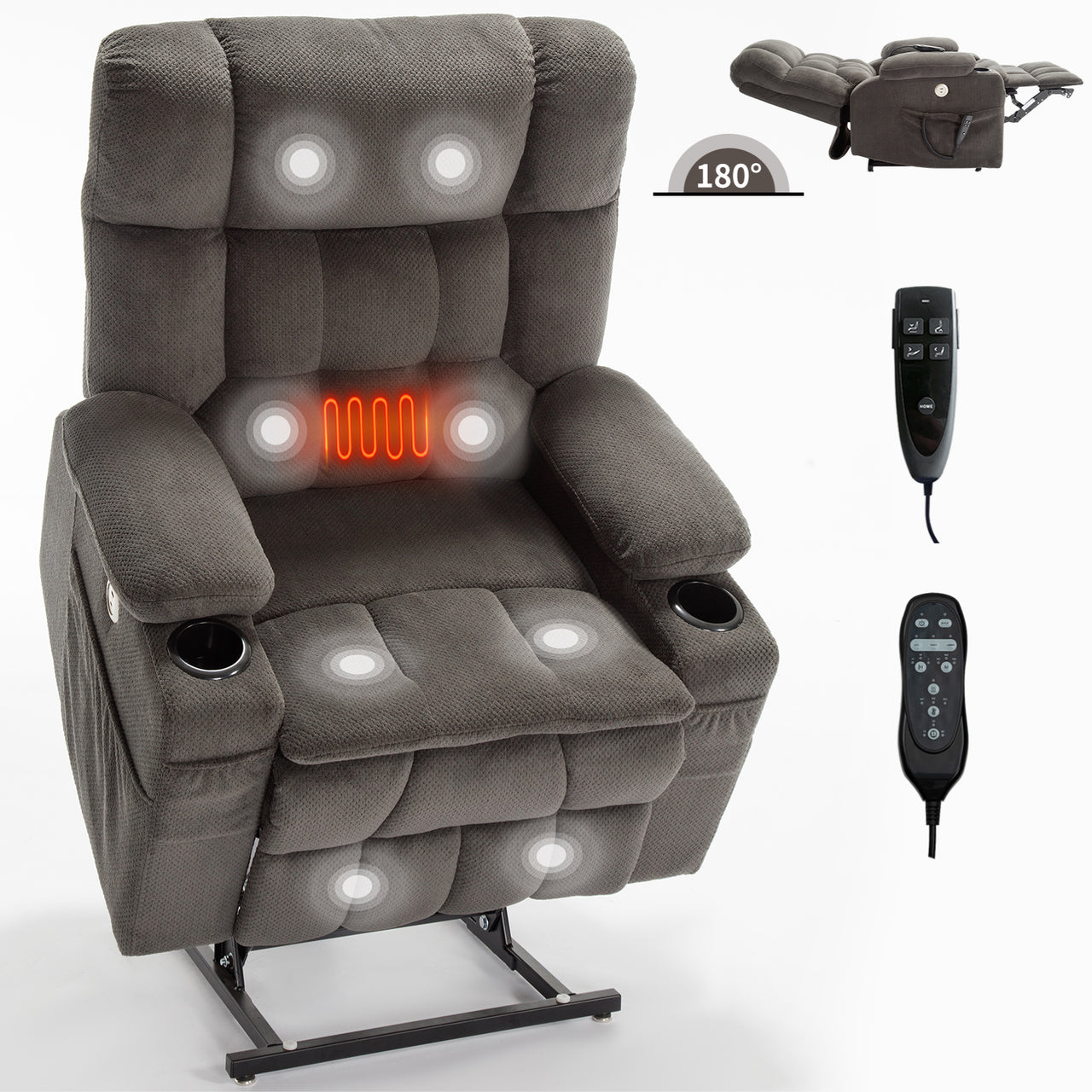 COZYLift 37" Recliner with Heat Massage - 8013