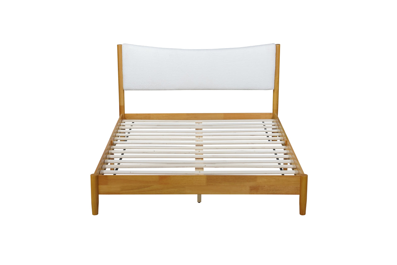 SOLSTICE Solid Wooden Bed - Teddy Velvet