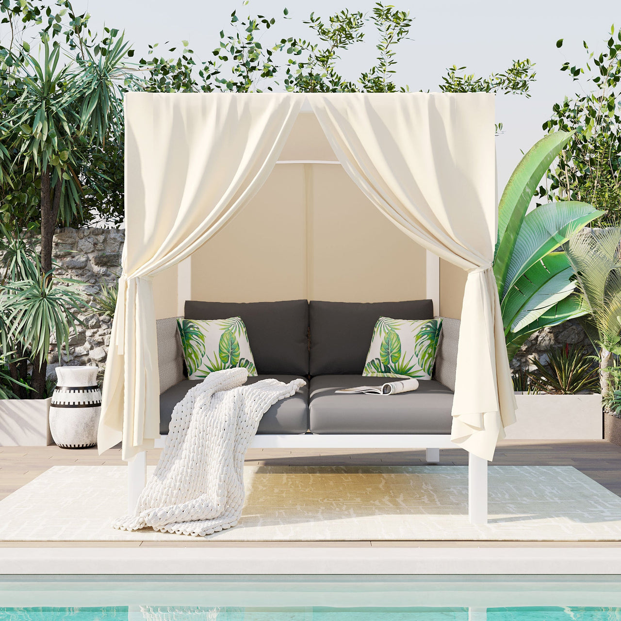 TREXOR 57" Sunbed with Curtains